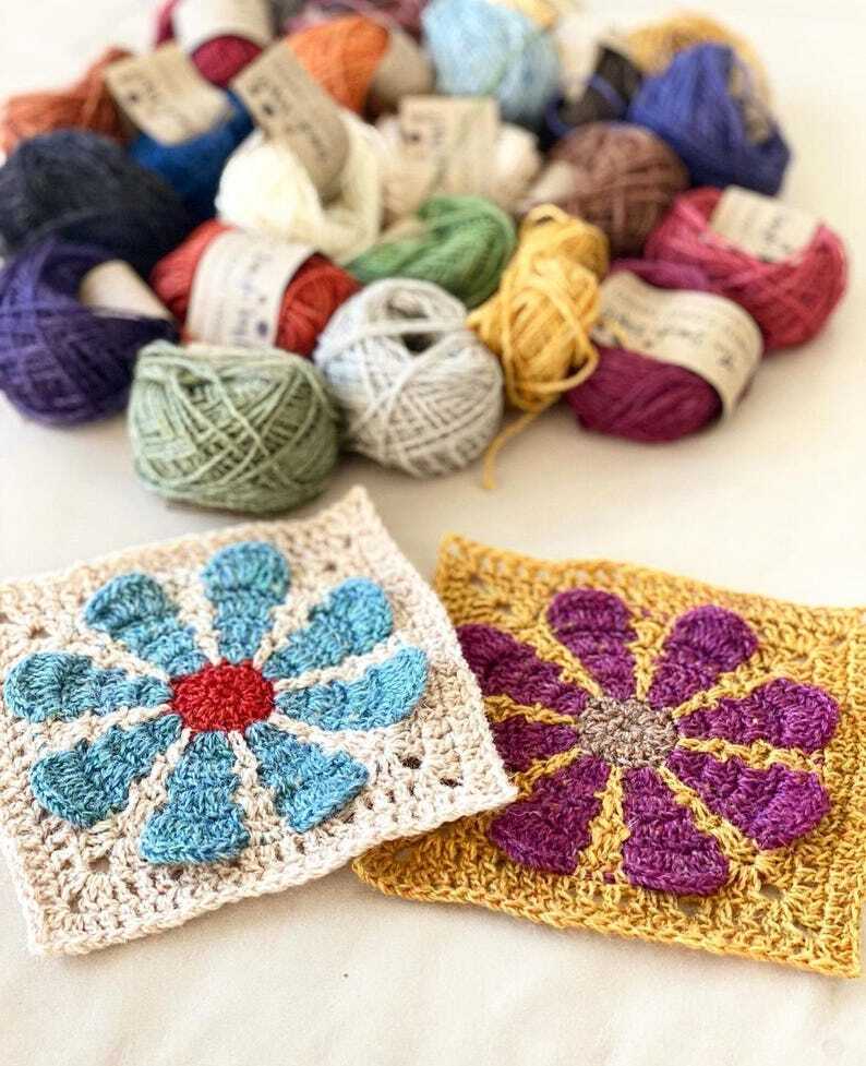 Granny Flower Square Crochet Pattern β Instant PDF Download